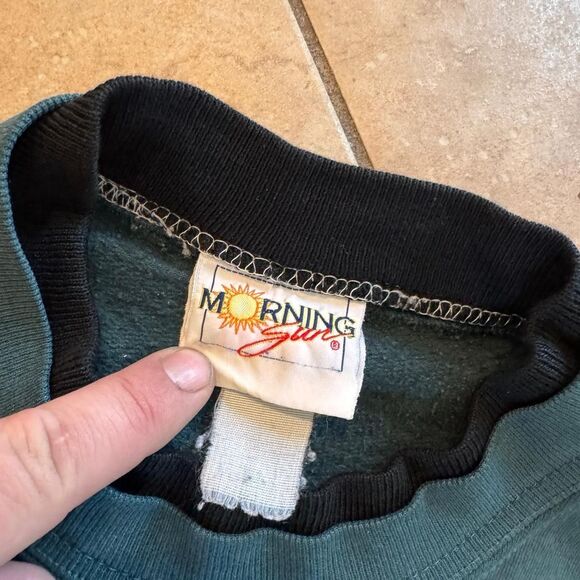 Morning-sun Women's Green and Blue Sweatshirt - Picture 2 of 5